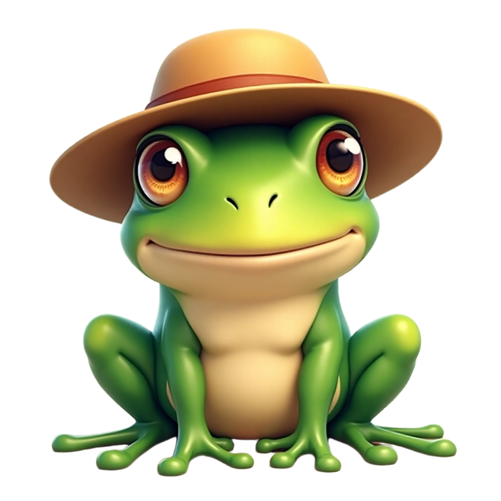 Charming Frog in a Hat